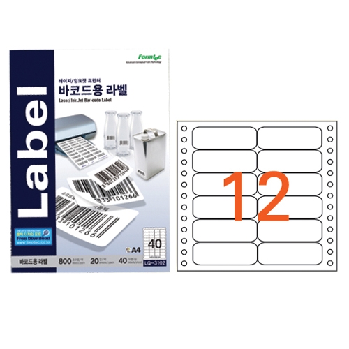 [폼텍] 도트용라벨(12칸/101*35mm) 1,000매 DT-10150