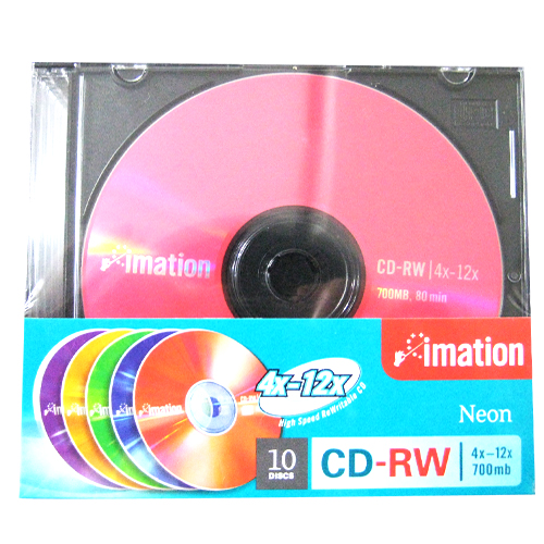 [이메이션] CD-RW 네온 4X-12X(700MB) 1개입
