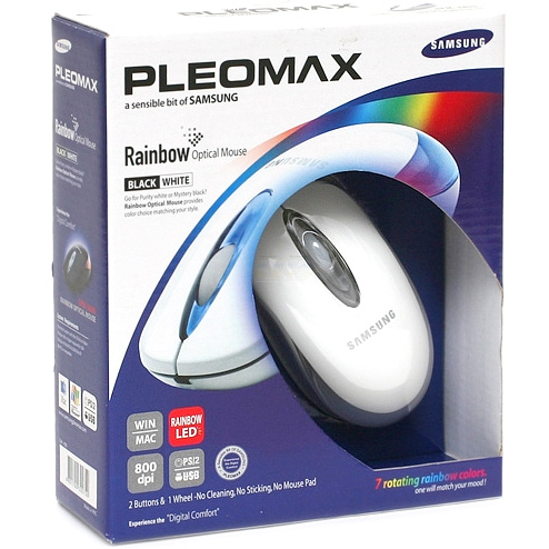 [SPM-3800]화이트-콤보/삼성 PLEOMAX 레인보우 광마우스