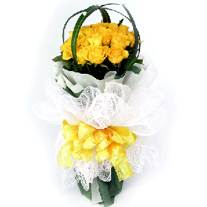 노란 장미꽃 다발