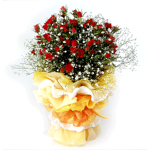 미니장미,안개꽃 다발