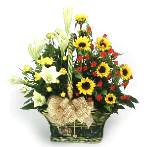 조합꽃 바구니