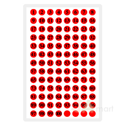 예현6011(적색-숫자/8매)-라벨견출지