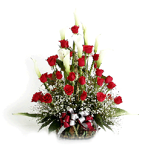 카라 장미 꽃바구니