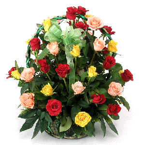 칼라장미 꽃 바구니