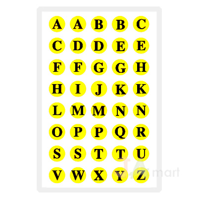 예현6007(황색-알파벳/8매)-라벨견출지