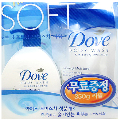 도브 바디 소프트닝 모이스처 샤워 550g+무료증정350g리필[기획상품]