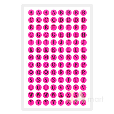 예현6013(핑크색-알파벳/8매)-라벨견출지