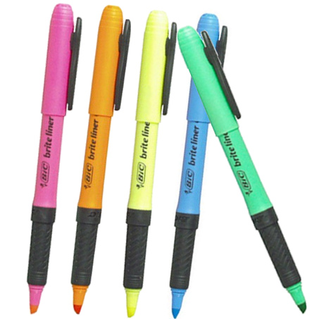 빅(BIC) 브라이트라이너 그립 형광펜 B-20