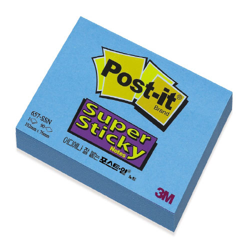 포스트잇 슈퍼노트 657-SN(바다)파랑 ((102x76)