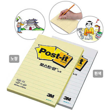 [3M] 포스트잇 660-50(흰색. 102x152)