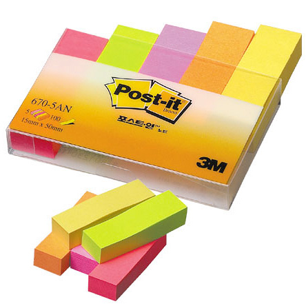 [3M] 포스트잇 형광 670-5AN (15x50)