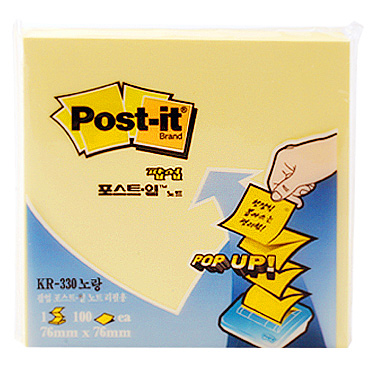 [3M] 포스트잇 팝업리필 (KR-330) (노랑,76x76)