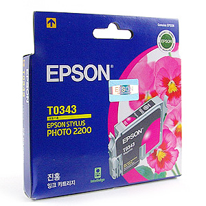 엡손 정품잉크 T034370/빨강