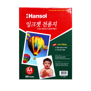 AD-503 한솔 칼라 잉크젯 전용지 A4 200매 HI 10021