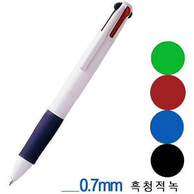 [크라운] 4색볼펜(흑,청,적,녹) 0.7mm(자루)