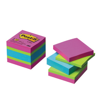 3M포스트잇 큐브 접착식 메모지 2051-FLT/(4색,400매)47.6X47.6