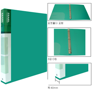 [아톰] 3공 O링 바인다 A4(PP,폭4cm) 녹색 B101 
