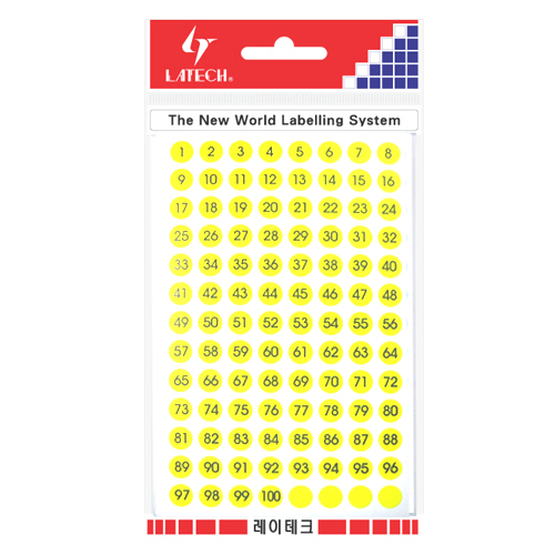 레이테크 견출지 10-C413 Y (노랑) 9mm 8장/832개