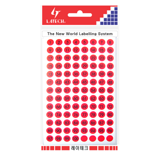 레이테크 견출지10-C413 R (적색) 9mm 8장/832개