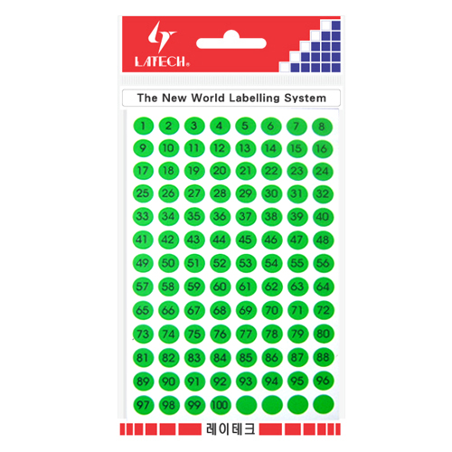 레이테크 견출지 10-C413G (녹색)9mm 8장/832개