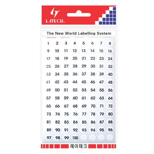 레이테크 견출지 10-C413 W (흰색) 9mm 8장/832개