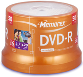 LA-58[메모렉스] DVD-R 4.7GB 16X 케익 50장