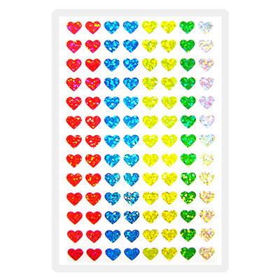 예현6003A(홀로그램 혼합5색하트/1매)-라벨견출지