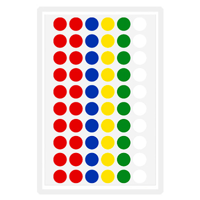 예현3002A(혼합5색원/2매)-라벨견출지