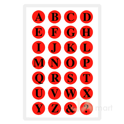 예현6006(적색-알파벳/8매)-라벨견출지