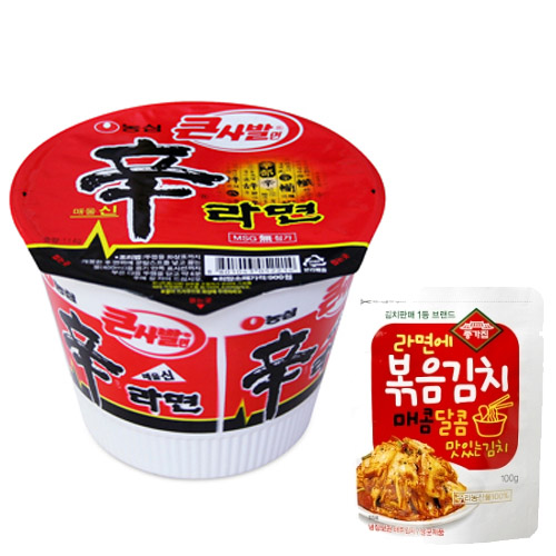 신라면큰사발면(1BOX-16개입) + 종가집볶음김치100g x8 