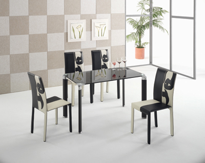 NOS-24002 인조가죽 610 set의자(검정/아이보리)