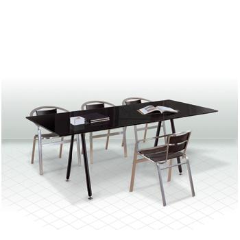 NOS-4903 1800사각유리테이블(12mm강화유리/블랙)