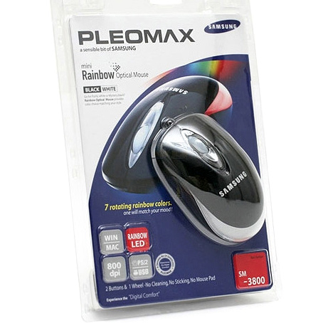 [SM-3800]블랙-콤보/삼성 PLEOMAX 레인보우 미니 광마우스