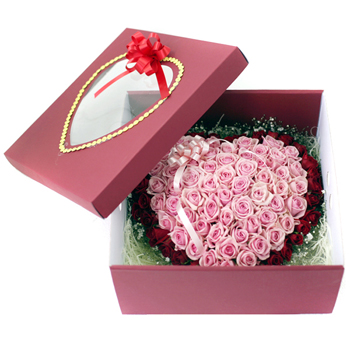 100송이더블하트박스