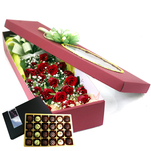 장미꽃박스1호+초코렛