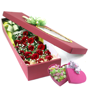 장미꽃박스1호+하트박스사탕