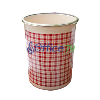 실크링 체크무늬 휴지통 소형(7.2L) 