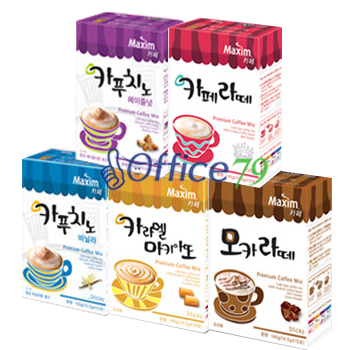 맥심카페 20개입 5종세트!(카라멜마끼아또+모카라떼+바닐라+카페라떼+헤이즐넛)+BB크림 1개+"김범" 머그컵 1개증정 