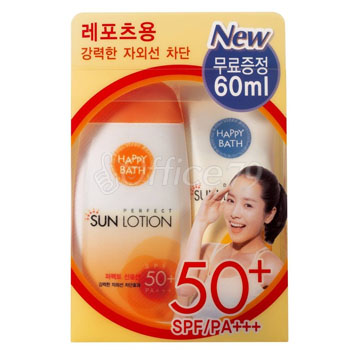 해피바스 퍼펙트선로션 120ml+해피바스 데일리퓨어로션 60ml증정(SPF50 PA+++)