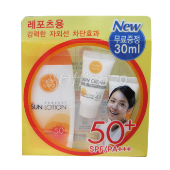 해피바스 퍼펙트 로션 120ml+듀얼화이트닝선크림 15ml+데일리퓨어로션 15ml증정(SPF50 PA+++)