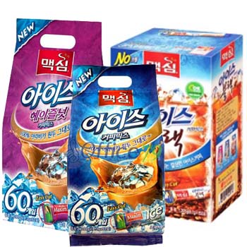 맥심아이스커피믹스 60개입+아이스블랙믹스 150T+아이스헤이즐넛 60T(유리글라스+여행용세트+스포츠물병+아이스믹스10T증정)증정랜덤 