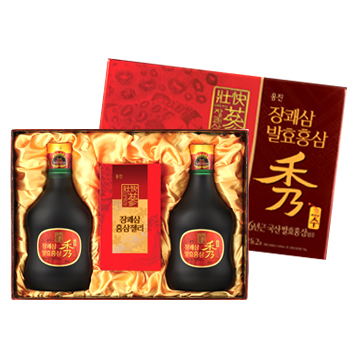 발효홍삼수 모둠2호(600mlx2병)+홍삼젤리195g 3+1(3세트 구입시 1세트를 무료로드립니다.)