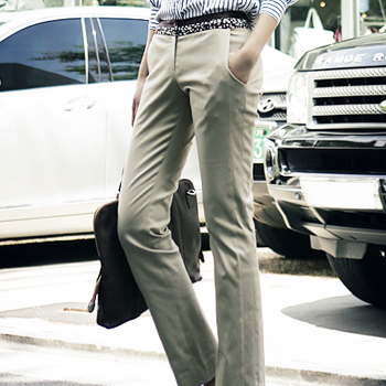 MK SL0225 웨이스트배색 슬림슬랙스 