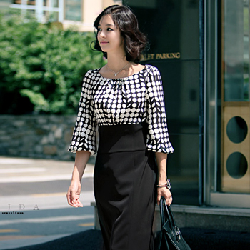 MK OP0330 럭스 심플도트 원피스