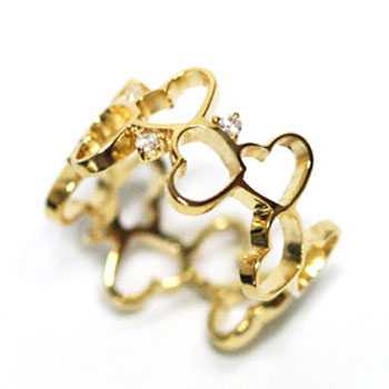 하트체인큐빅반지