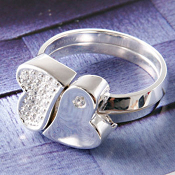 러블리 더블하트반지