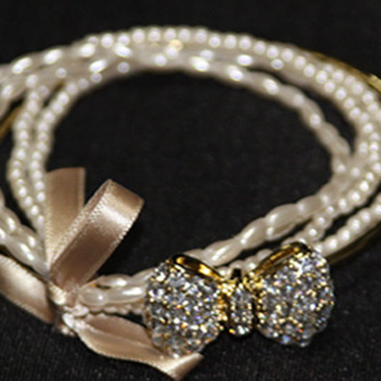 큐빅골드리본링팔찌(샤넬목걸이set용)