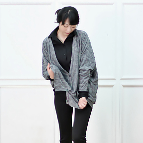 가오리 니트 가디건