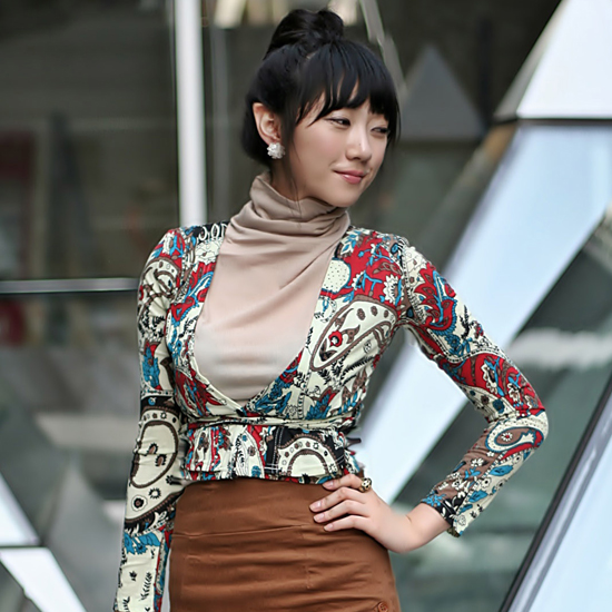 Multi printing cardigan